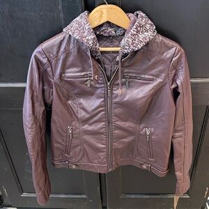 New Women’s JouJou Vegan Leather Jacket,  Size Large